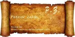 Petrov Zalán névjegykártya